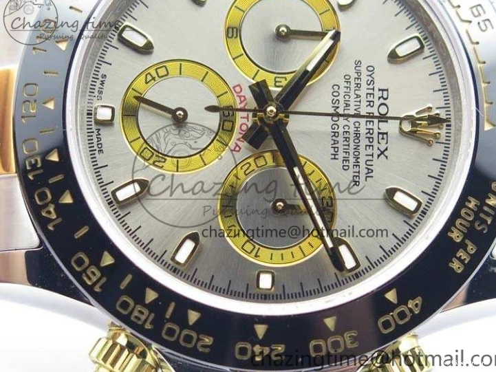 0402 WellDesigned Daytona SS YG Ceramic Bezel JH Best Edition Sliver Gray Dial On SS YG Bracelet A 3532